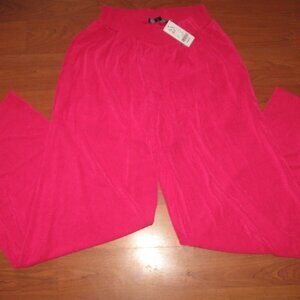 NEW YORK & COMPANY NY Fuschia Pink Crepe Gauzy Wider Leg Pants S $59